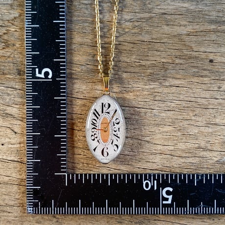 antique dial necklace K18GP "1920's art nouveau" ボックス付【K0751▲】