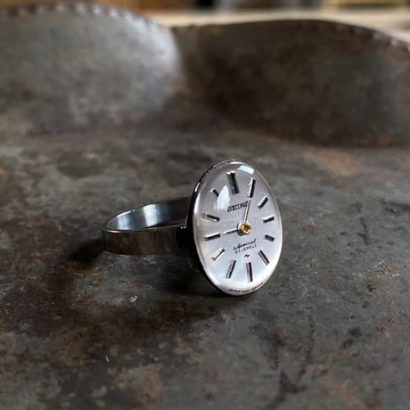 antique oval dial ring "SEIKO" #15【K0769】