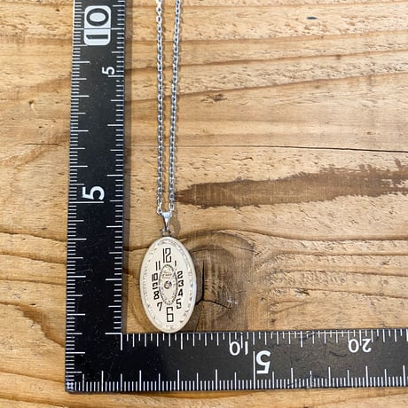 Antique dial necklace "1920's art nouveau hand engraving" ボックス付【K0794】