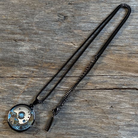 CLOPOA BLACK standard necklace solid blue【K0598】
