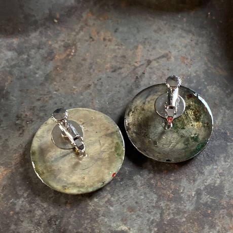 antique round dial earrings【K0684】