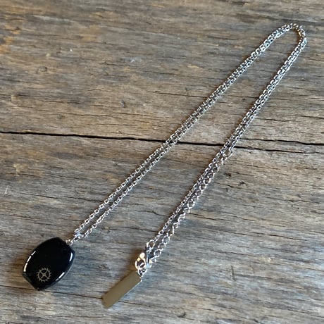 antique tonneau dial necklace "eastern europe"  【K0732】