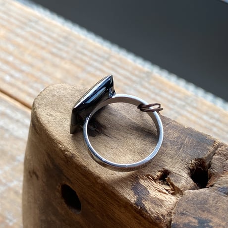 antique square dial ring "DUBOIS" #15【K0838】