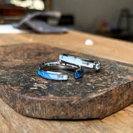 【企画展作品】CLOPOA standard 2way earcuff&rings “marine color”2本セット 【something special/S0031】