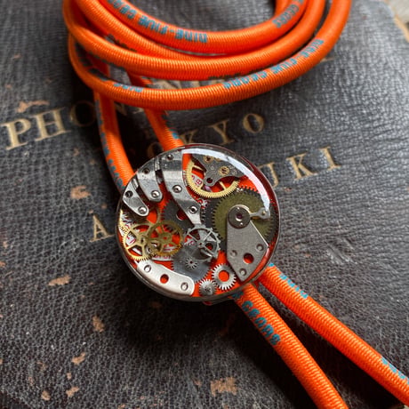【K0638】 CLOPOA "NINE-FIVE GEARS" looptie necklace orange
