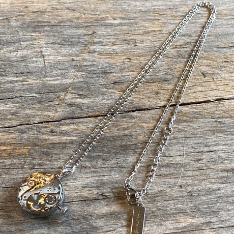 antique dial&movement reversible necklace "seikosha"【K0539】