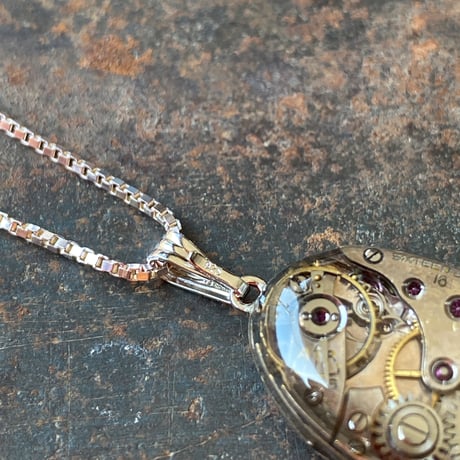 【企画展作品】antique oval dial&movement necklace SV925【something special/S0003】