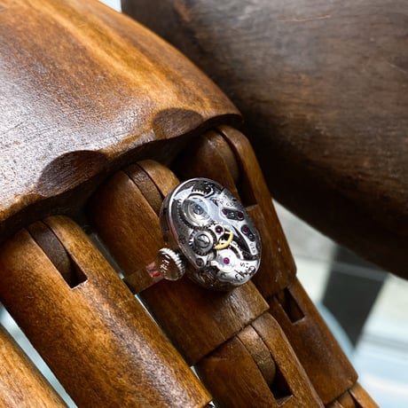 antique movement ring "USA ELGIN" #14(ボックス付)【K0887】