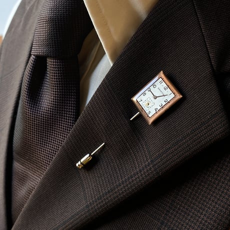 【企画展作品】antique square dial hatpin/lapelpin 【something special/S0028】