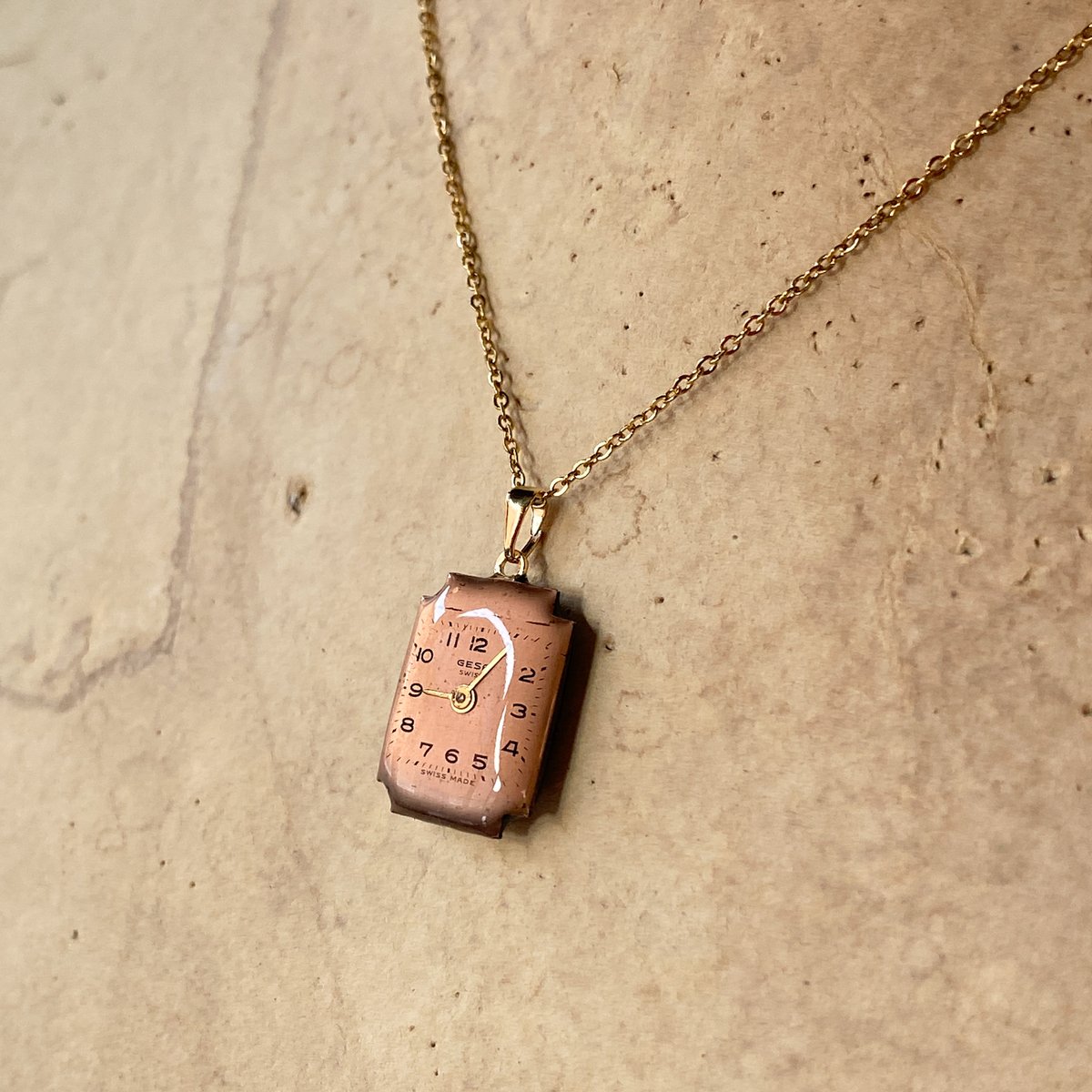 antique unique dial necklace K18GP【K892】 | 9時5分