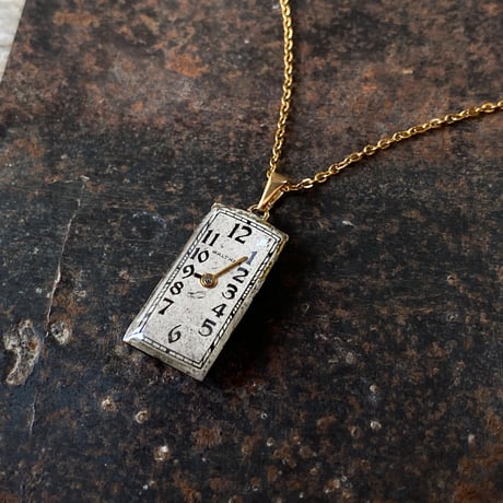 【new!!】antique rectangle necklace "WALTHAM" K18GP【K1031】