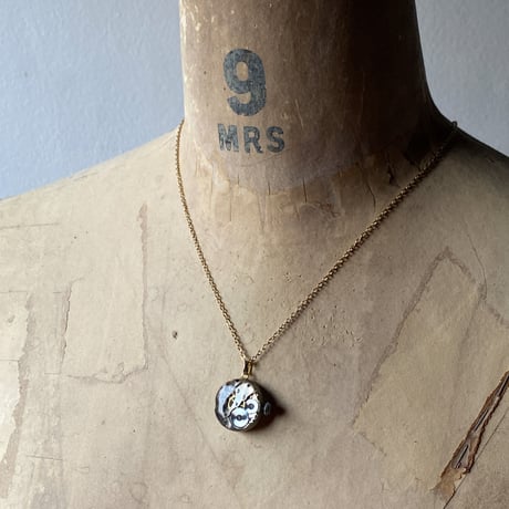 【K0663】antique dial&movement necklace K18GP
