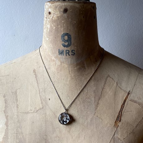 antique dial&movement reversible necklace【K0558】