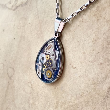 CLOPOA teardrop necklace blue 【K0904】
