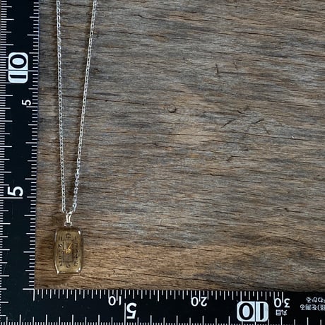 【K0656】antique rectangle dial necklace