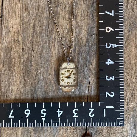 antique square dial necklace 【K0546】