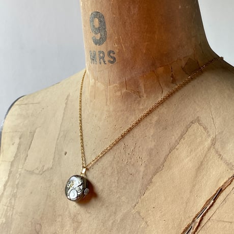 【K0624】 antique dial&movement necklace K18GP
