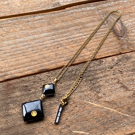 【企画展作品】antique square double dial long necklace K18GP【something special/S0001】
