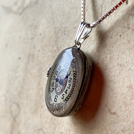 【企画展作品】antique oval dial&movement necklace "GRUEN" SV925【something special/S0004】