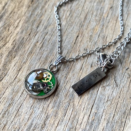 CLOPOA petit necklace green【K0908】