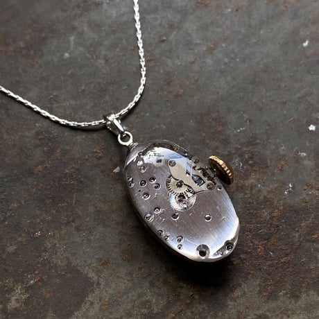 antique movement necklace "HAMILTON" 【K0812】