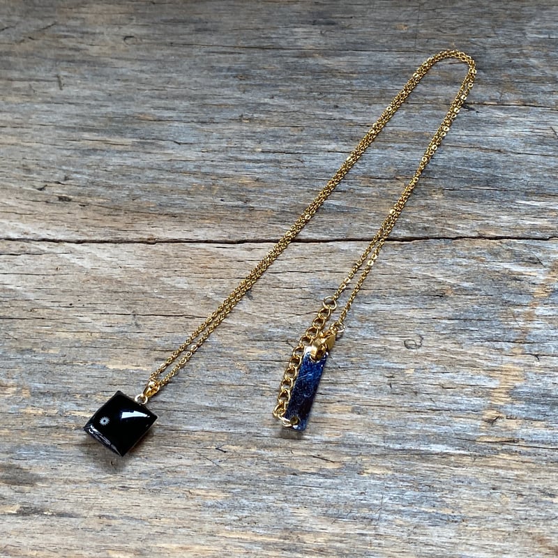 new!!】antique square dial necklace K18GP 
