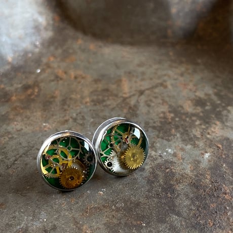 CLOPOA petit pierced earrings green【K0543】