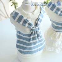 犬 服 おしゃれ かわいい Tシャツ  ボーダー りぼん