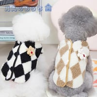 ペット服 犬服 秋冬 背中開き 後ろ開き ベスト ボタン あたたかい 防寒 ボア おしゃれ 可愛い M