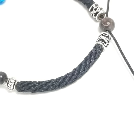 ホタルガラス × ラピスラズリ ブレスレット