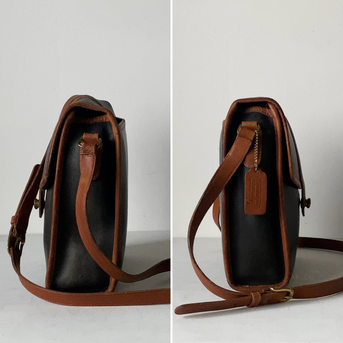 COACH 80s オールドコーチ バイカラーレザーショルダーバッグ COACH 80s オールドコーチ バイカラーレザーショルダーバッグ
