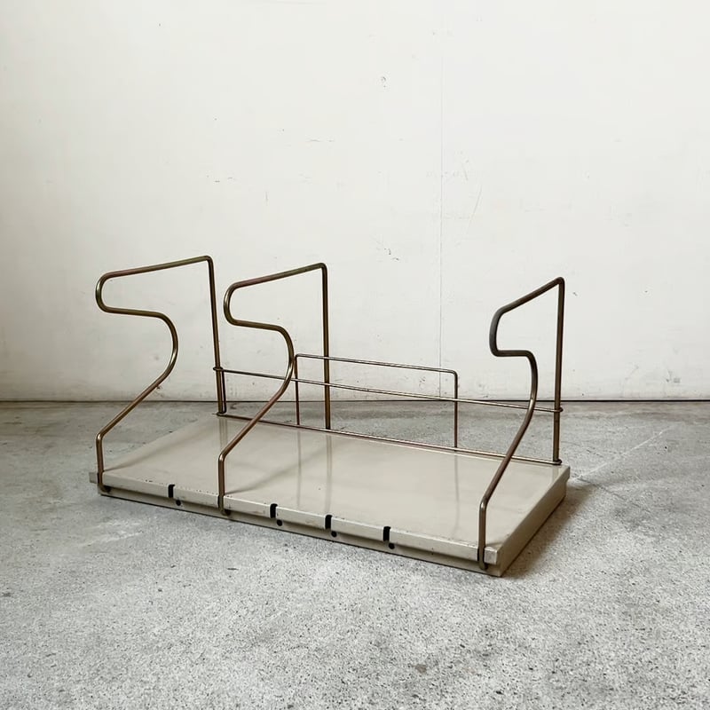 70s ヴィンテージ スチールブックスタンド 可動式卓上本立て