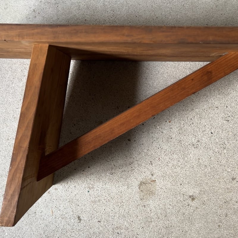 昭和期 木製ベンチ 花台 飾り台 踏み台 黒ヤケ ジャパンヴィンテージ