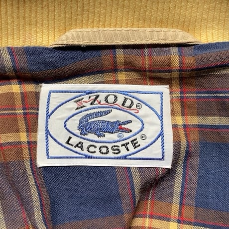 LACOSTE ラコステ (IZOD LACOSTE  アイゾッド ラコステ) スイングトップ 70s 80s ヴィンテージ コットンブルゾン  ラグランスリーブ   ベージュ/ライトイエロー