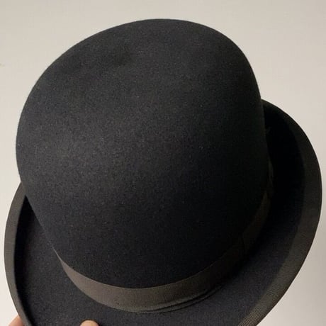 Teikokuhat co  帝国ハット HOKWAN BRAND  ヴィンテージボーラーハット ユニセックス 頭周約58.5cm ブラック  シルクハット 山高帽  紙タグ付きの美品
