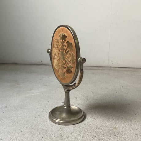 SHISEIDO  資生堂 花椿会 1973年 ゴールドクラス記念品 スタンドミラー 卓上ミラー ベルベット ヴィンテージアイテム リペア跡あり  古道具