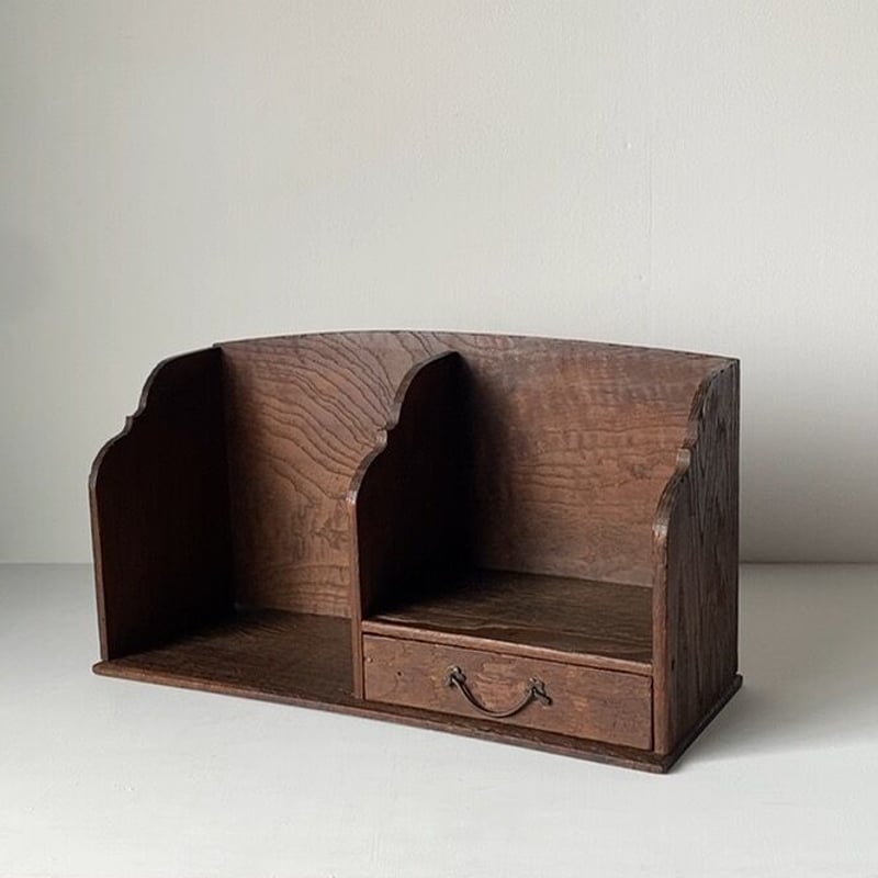 「欅無垢材 真鍮鋲 ヴィンテージ 卓上本立て 2段引き出し付き」 楽天市場】送料無料！アンティーク ブックスタンド 2ドロワー