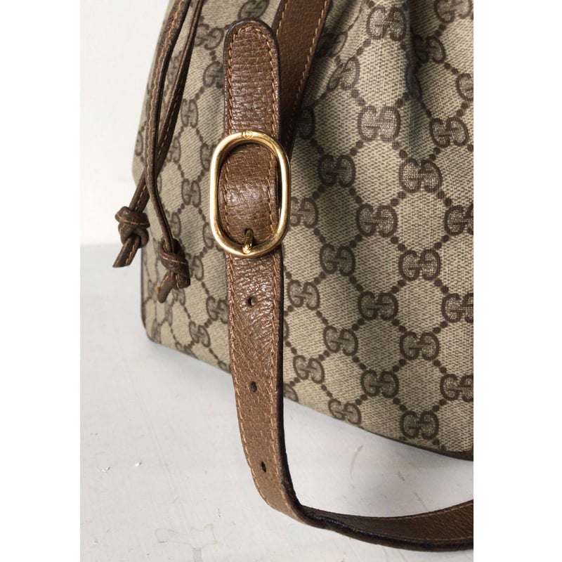 GUCCI グッチ オールドグッチ GGプラス コーティングキャンバス 巾着型