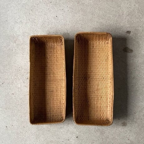 小さく細長い柳行李 32cm  昭和期 弁当行李 台帳行李 道具箱 小物入れ 小さい柳行李