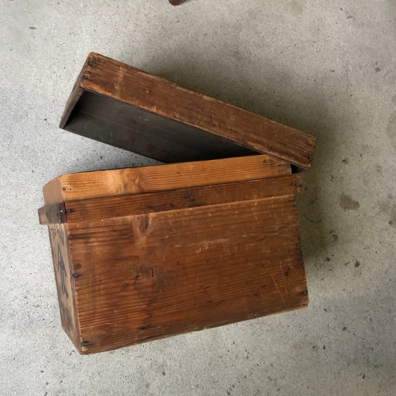 小さい古茶箱 極小茶箱 幅32cm 宇治城山 山政 茶葉の保存箱 内装ブリキ