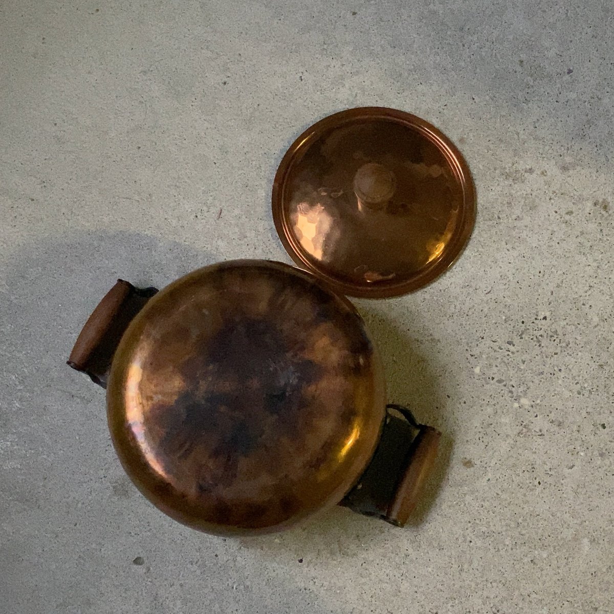 ストックリー STOCKLI 銅鍋 スイス製 アイアンチェーン付き 鎚目