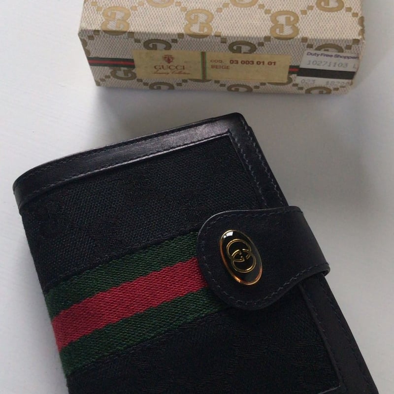 GUCCI オールドグッチ 2つ折りWホックコンパクトウォレット ミニ財布