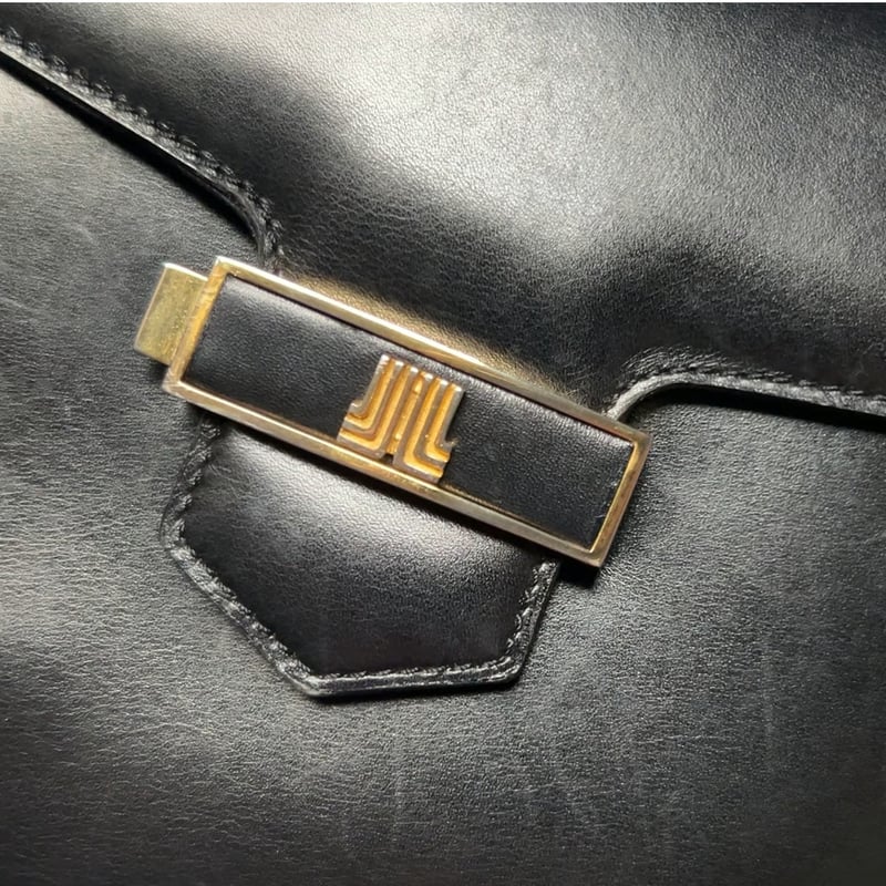 80s VINTAGE LANVIN レザー 2wayショルダーバッグ/ハンドバッグ フラン