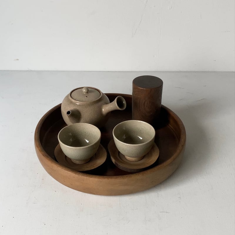 昭和30年 木製 くり抜き盆 小さめサイズ約26cm 木工 工芸品 木製無垢材