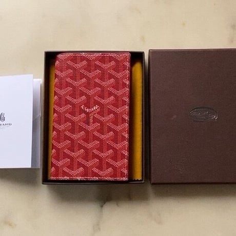 GOYARD ゴヤール  手帳カバー ルージュ 赤 ボルドー CAMBONPMLTY02   15 ×9.5cm 中古美品