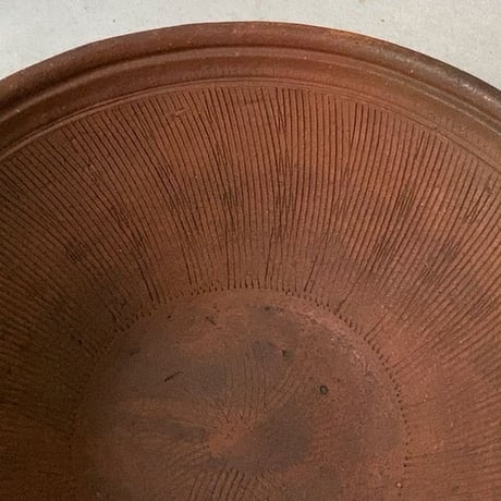 古い大すり鉢 37cm  赤土  土器のような大鉢  メダカ鉢 金魚鉢 水栽培 ビオトープ