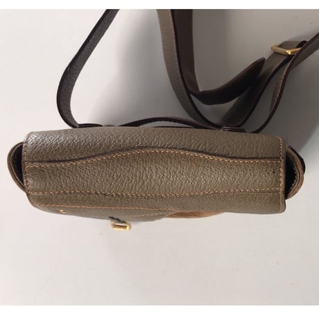 GUCCI グッチ オールドグッチ  サドル型  レザー /スエード ウエストポーチ グレージュ/ベージュ ヴィンテージ 中古美品