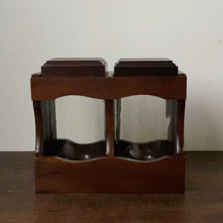 ヴィンテージ コーヒービーンズボトル  木製無垢材＋ガラス瓶 メーカー不明  美品