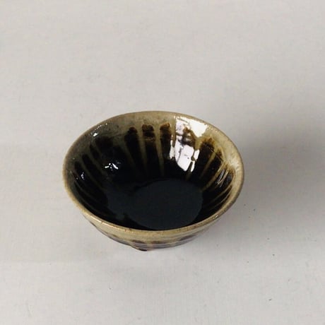 益子焼  飴釉 黒十草(トクサ) お茶碗  抹茶碗 天目茶碗  美品