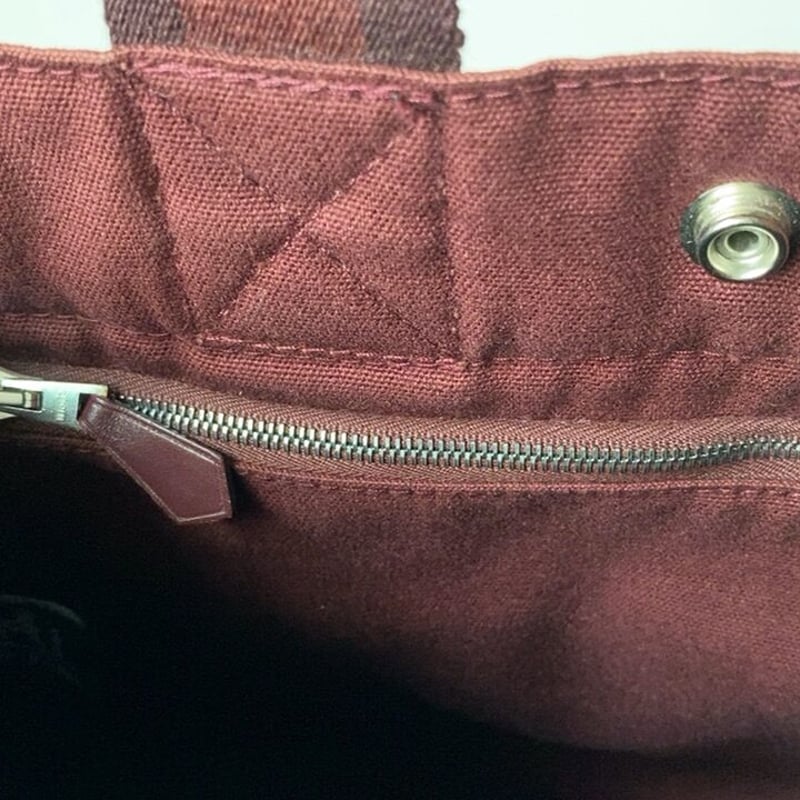 HERMES エルメス フールトゥ PM レザー/キャンバス ボルドー 赤 HERMES エルメス フールトゥ PM レザー/キャンバス ボルドー 赤